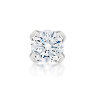 14K Gold Straight Bone Diamond Nose Ring - 18G