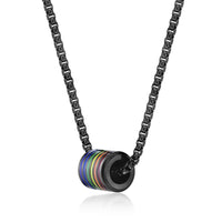 Rainbow Barrel Pendant in Stainless Steel