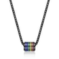 Rainbow Barrel Pendant in Stainless Steel
