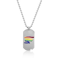 Rainbow Dog Tag Pendant in Stainless Steel