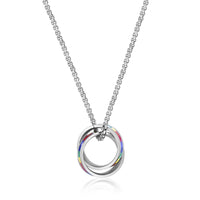 Interlocking Rings Rainbow Pendant in Stainless Steel