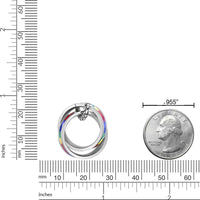 Interlocking Rings Rainbow Pendant in Stainless Steel