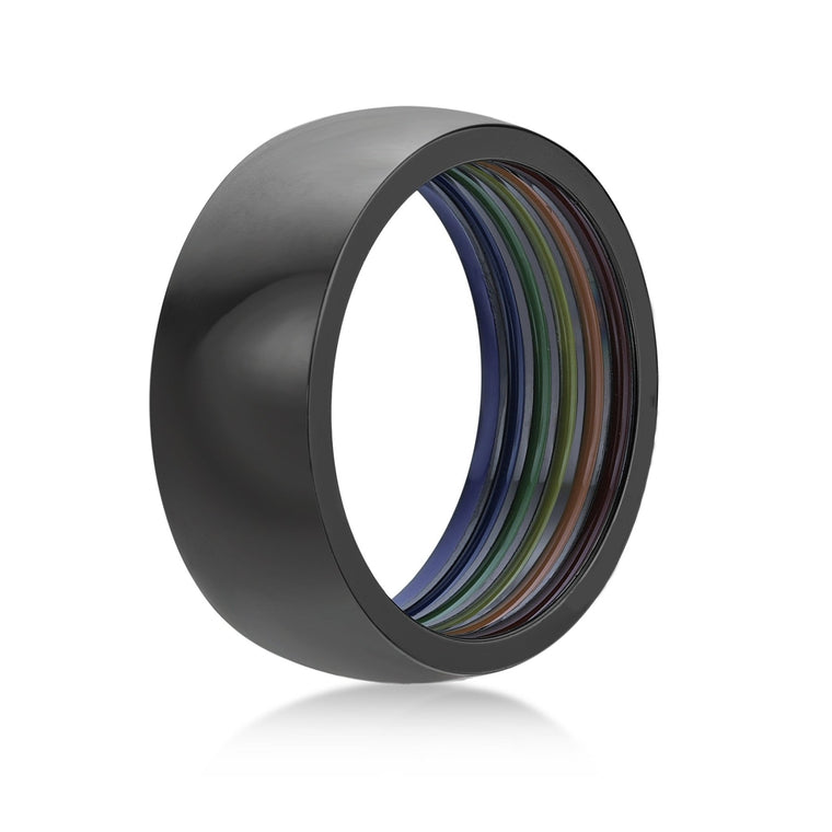 Rainbow Ring in Black Ion Plated Stainless Steel
