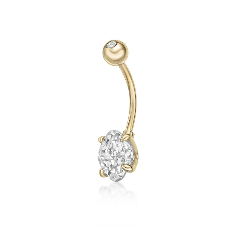 Solitaire Belly Ring - 16G