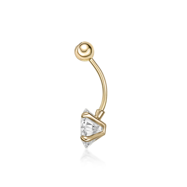 Solitaire Belly Ring - 16G