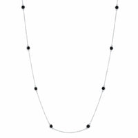 Birthstone Station Necklace in Sterling Silver