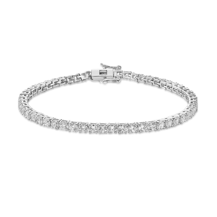 3.00 - 6.00 Carat Lab Grown Diamond Tennis Bracelet for Women in 925 Sterling Silver 7.25 Inch (G-H, VS2-SI1) Box with Tongue and Safety