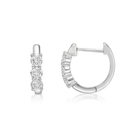 1.00 Carat Lab Grown Diamond Hinged Hoop Earrings in 10K White Gold (G-H, VS2-SI1)