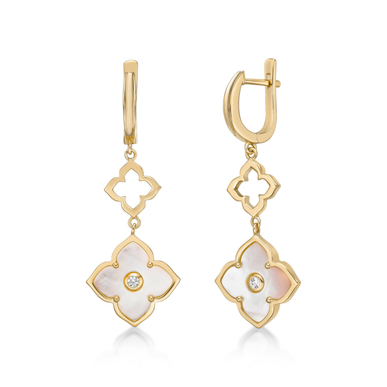 Flora Classic Double Flower Drop Earrings