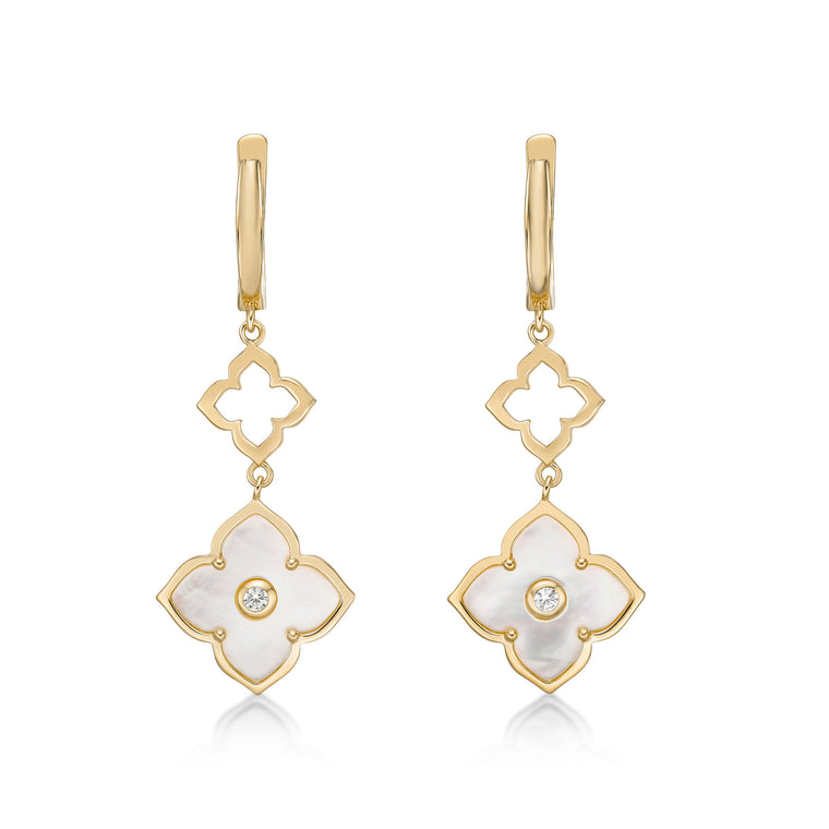 Flora Classic Double Flower Drop Earrings