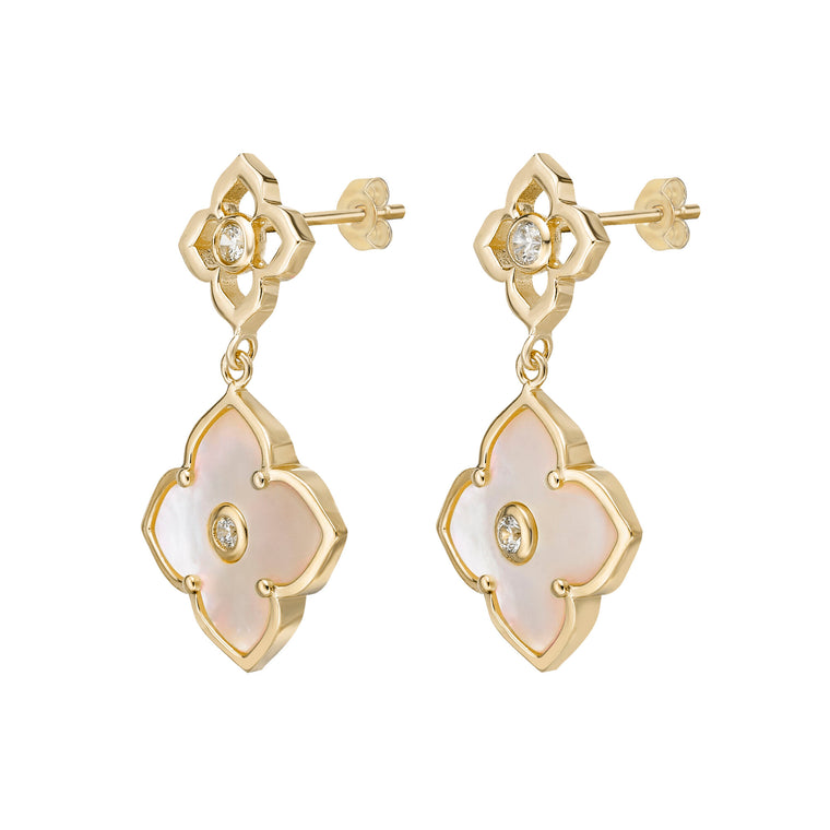 Flora Classic Double Flower Drop Earrings