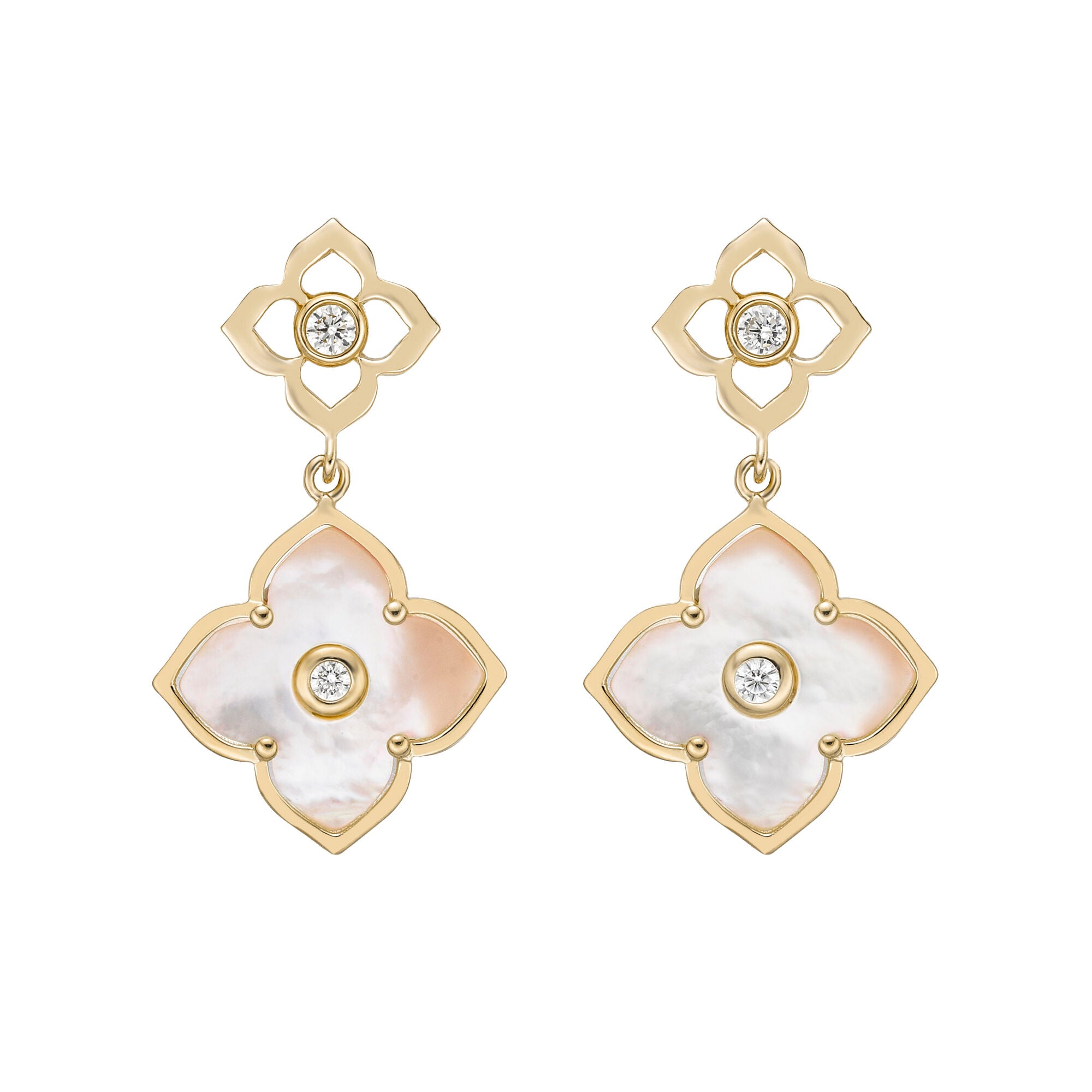 Flora Classic Double Flower Drop Earrings