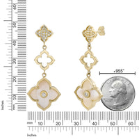 Flora Grand Triple Flower Cubic Zirconia Drop Earrings