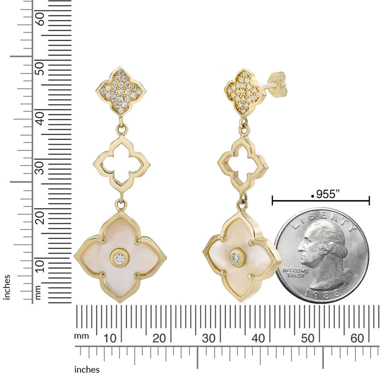 Flora Grand Triple Flower Cubic Zirconia Drop Earrings