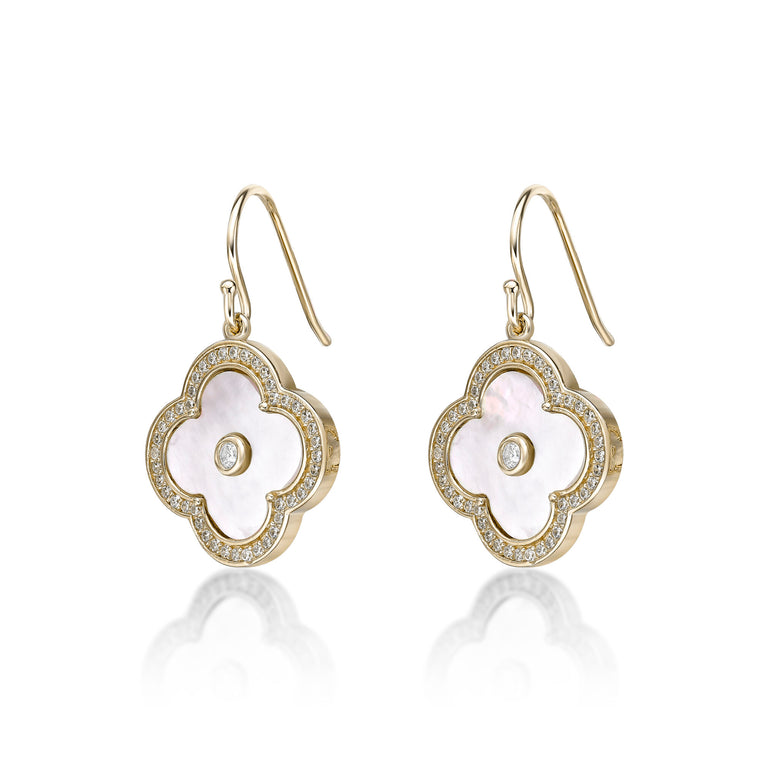 Flora Halo Flower Hook Earrings