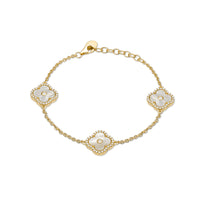Flora Halo Three-Station Flower Bracelet