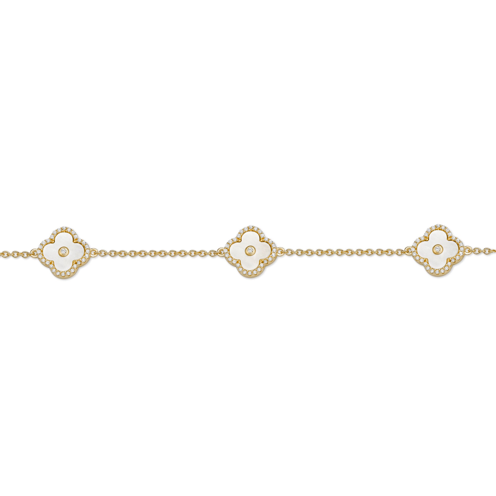 Flora Halo Three-Station Flower Bracelet