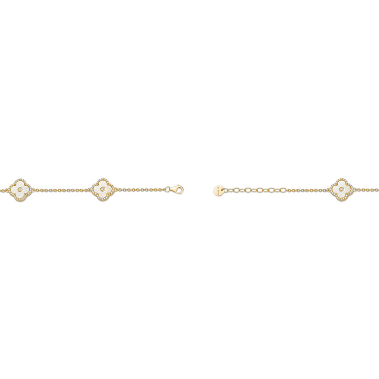 Flora Halo Three-Station Flower Bracelet