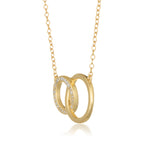 Yellow Gold Plated Sterling Silver Interlocking Diamond Necklace