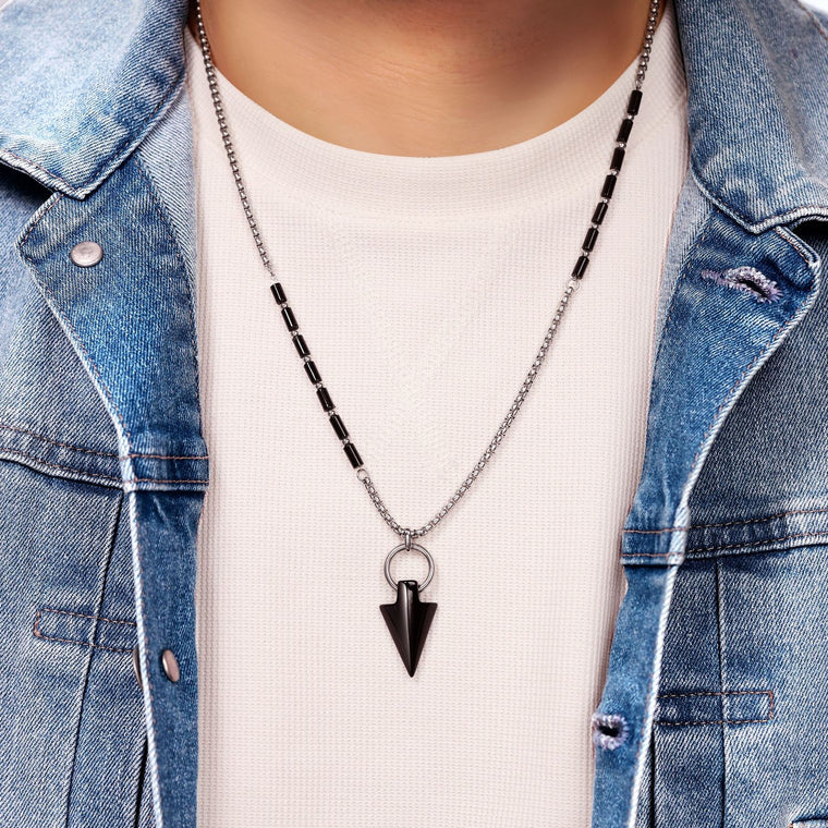 Triangle Drop Necklace in Stainless Steel