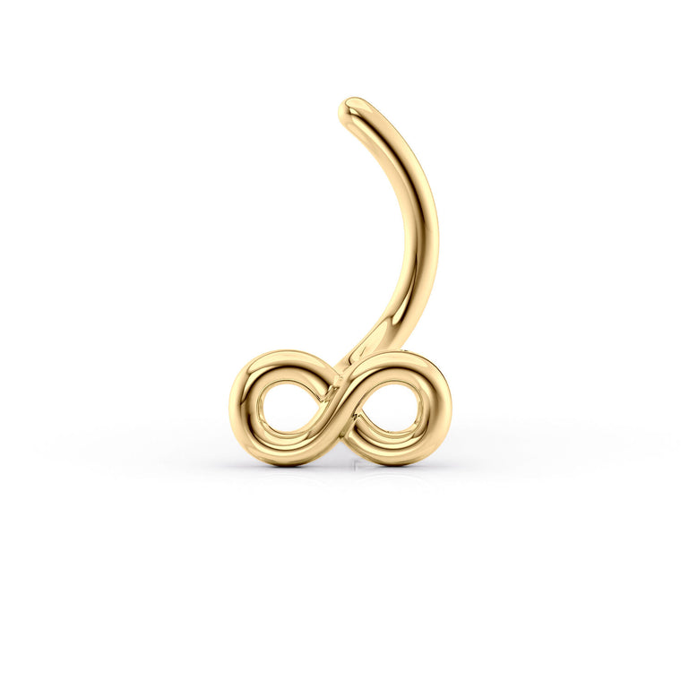 14K Screw Infinity Curved Nose Ring - 20G