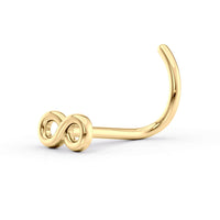14K Screw Infinity Curved Nose Ring - 20G
