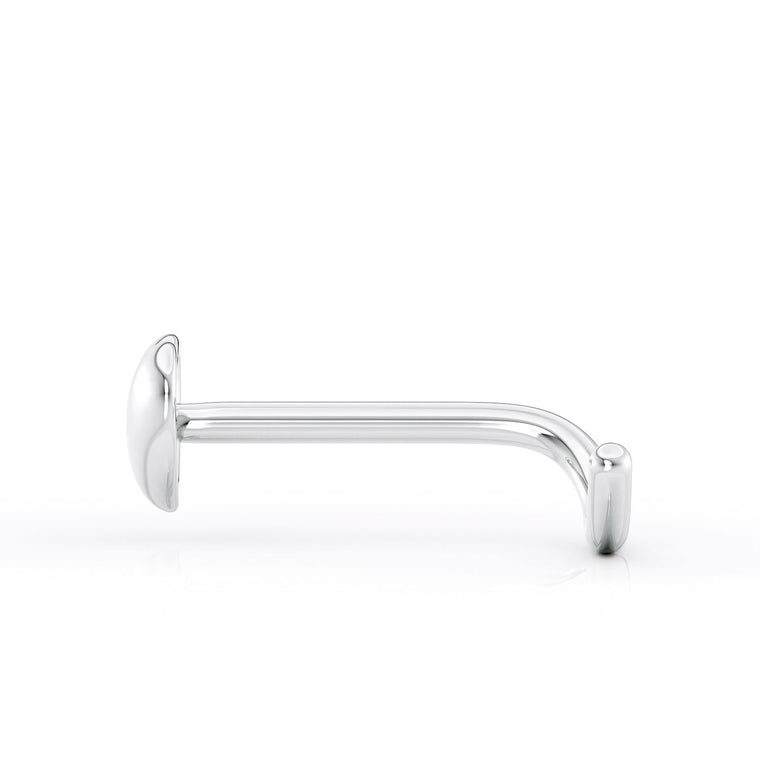 14K Heart Curved Nose Ring - 20G