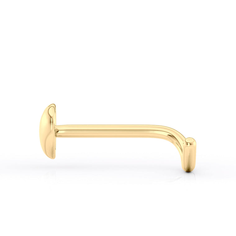 14K Heart Curved Nose Ring - 20G