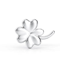 14K Clover Curved Nose Ring - 20G