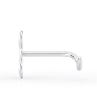 14K Clover Curved Nose Ring - 20G