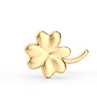 14K Clover Curved Nose Ring - 20G