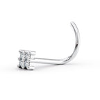14K Cubic Zirconia Curved Nose Ring - 20G