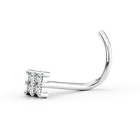 14K Cubic Zirconia Curved Nose Ring - 20G