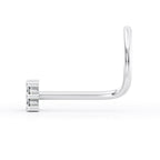 14K Cubic Zirconia Curved Nose Ring - 20G