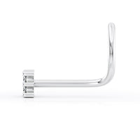 14K Cubic Zirconia Curved Nose Ring - 20G
