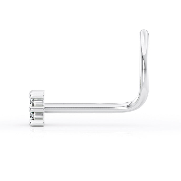 14K Cubic Zirconia Curved Nose Ring - 20G