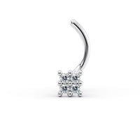 14K Cubic Zirconia Curved Nose Ring - 20G