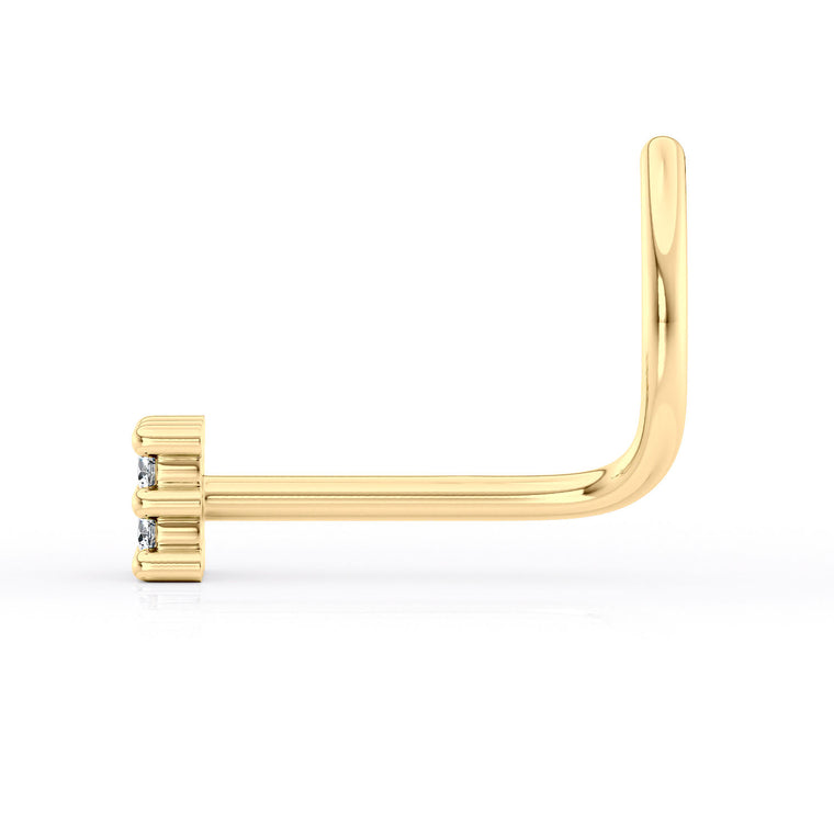 14K Cubic Zirconia Curved Nose Ring - 20G