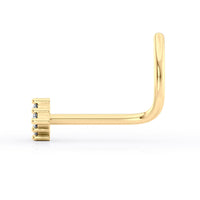 14K Cubic Zirconia Curved Nose Ring - 20G