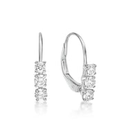 10K White Gold Lab Grown Diamond  Leaverback Earrings, 0.50 Carat