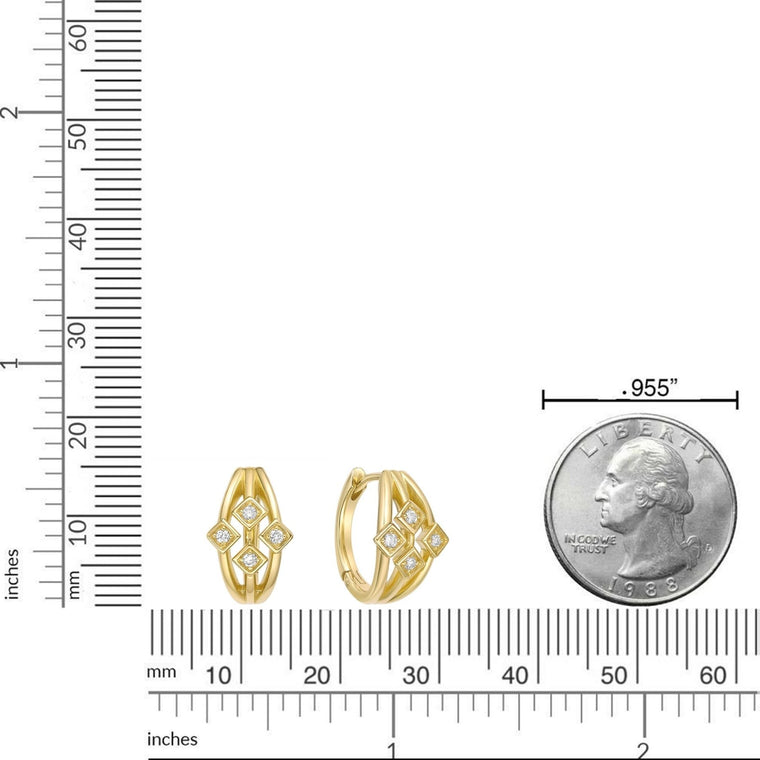 Lab Grown Diamond Cage Huggie Earrings