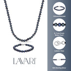 Black Pearl Necklace and Single Strand Bracelet Gift Set