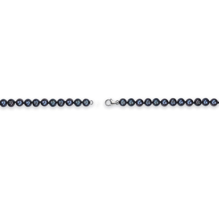 Black Pearl Necklace and Triple Strand Bracelet Gift Set