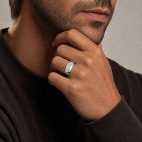 Men's Lab Grown Diamond Ring in Sterling Silver (1/4 ct. tw.)