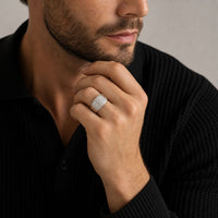 Ribbed Cluster Ring in Sterling Silver