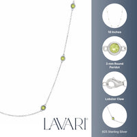 Birthstone Station Necklace in Sterling Silver