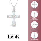 Created Opal Cross Pendant