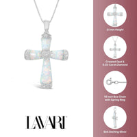 Created Opal Cross Pendant