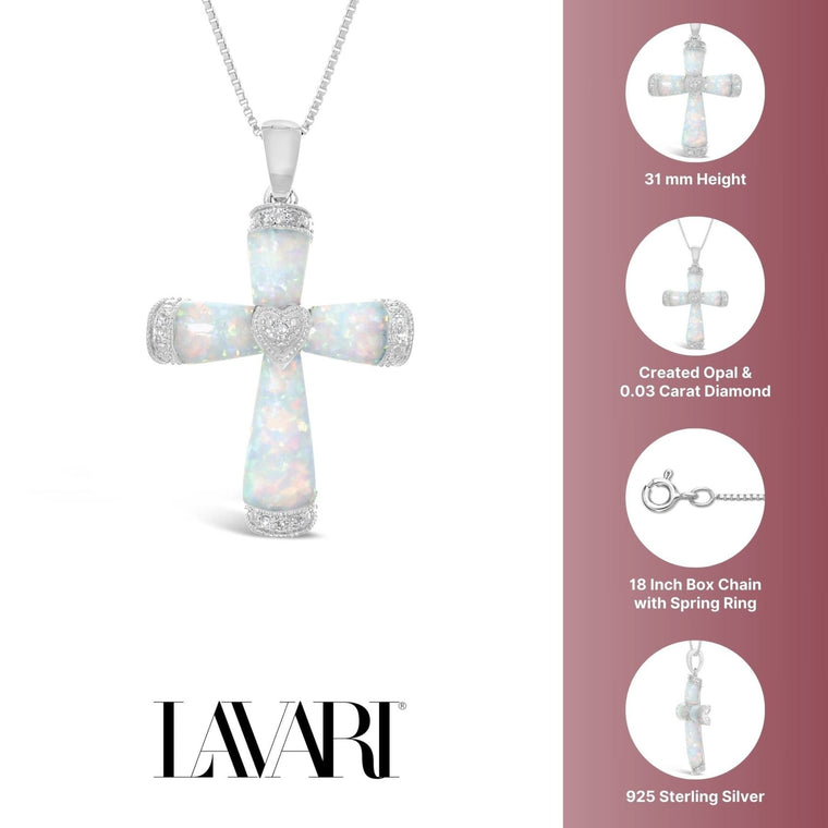 Created Opal Cross Pendant
