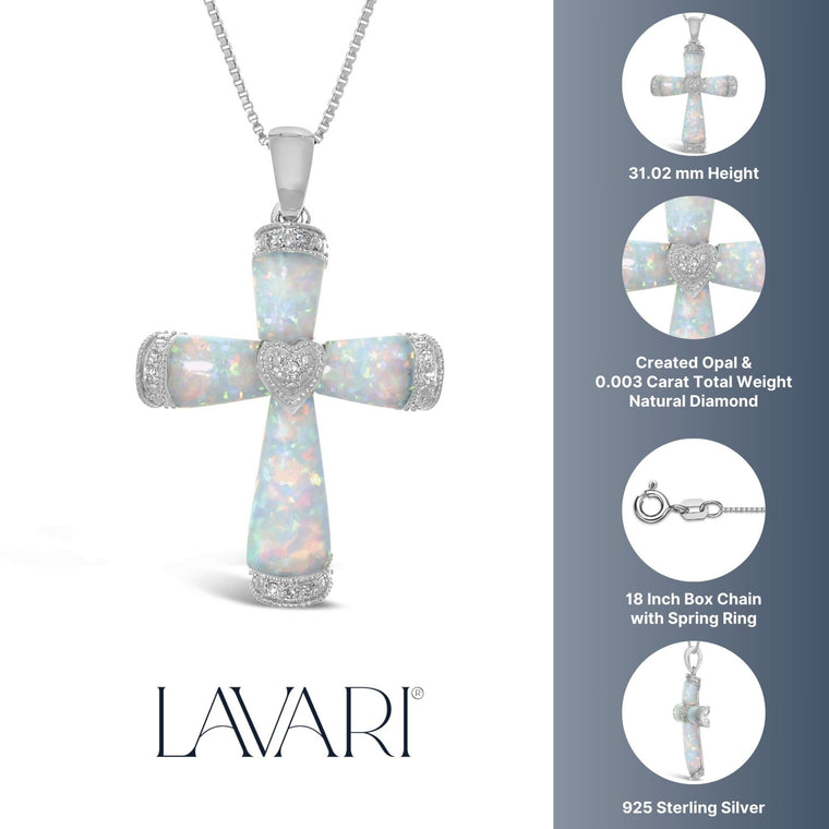 Created Opal Cross Pendant